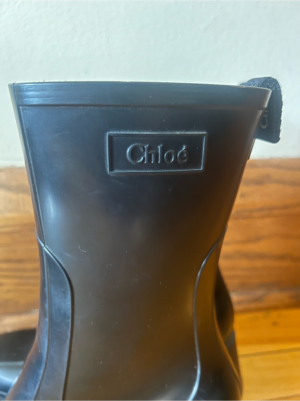 Chloé Black Rubber Rain Boots - Betty